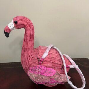 Wicker Darling flamingo purse